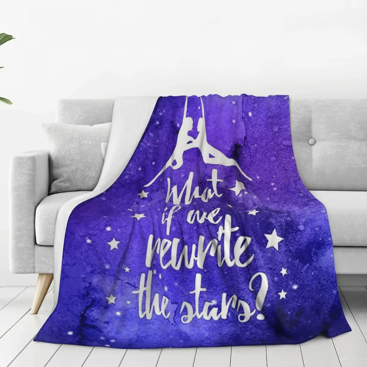 Showman Rewrite The Stars Watercolour Galaxy Blankets Flannel Multi-function Throw Blankets For Couch Outdoor Throws Bedspread