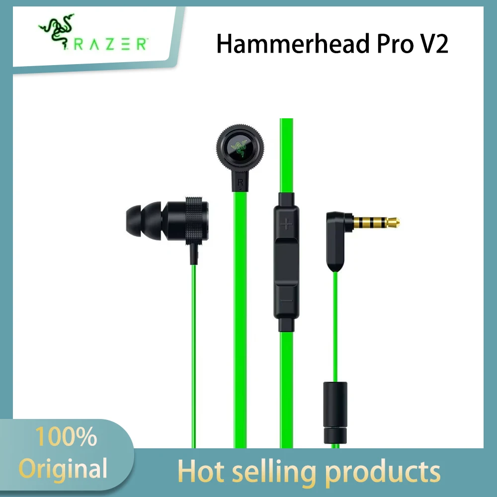 Fones de Ouvido com Fio Razer Hammerhead Pro V2 3.5mm com Controle de Volume e Microfone Integrado para Jogos