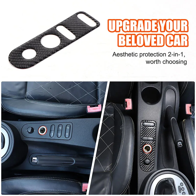 

Real Soft Carbon Fiber Car Gear Shift Panel Door Lock Button Switch Frame Trim Sticker For SEAT Leon MK2 Altea 2005-2012