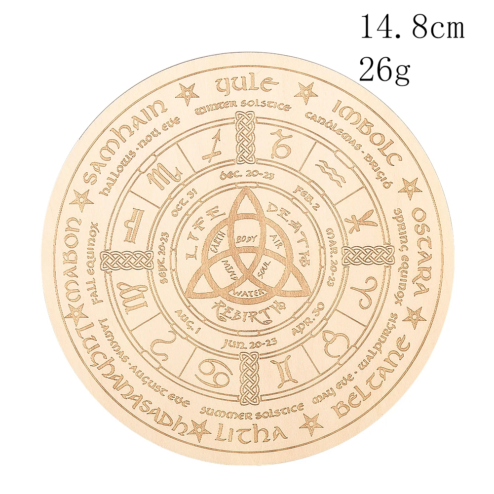 Wooden Pendulum Board Dowsing Divination Plate Magic Spirit Talking Board Sacred Metaphysical Altar Meditation Wicca Ritual