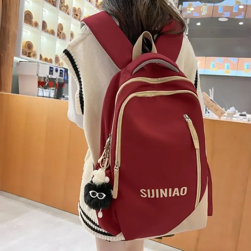 2024 New Spine Guard Computer Backpack Men Women Schoolbag Fashion Sports Stitching Bag Laptop School Travel Thickened Package