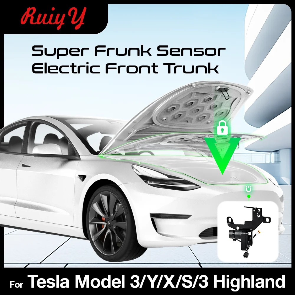 Para tesla modelo 3 y s x highland 2024 sucção elétrica frente tronco mais perto de energia frunk elétrico fechamento macio bloqueio automático