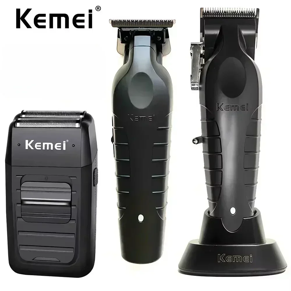 Kemei KM-2296 مجموعة ماكينة قص الشعر الكهربائية للرجال ماكينة تشذيب الشعر ماكينة قص الشعر الاحترافية