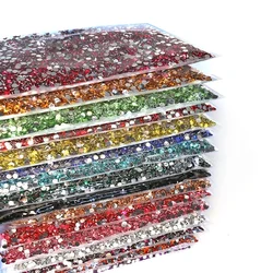 Venta al por mayor Jelly AB Resina No Hot Fix Rhinestones Cтразы Cristales de plástico con parte posterior plana Strass Brillos Piedra Bulk Paquete grande para bricolaje