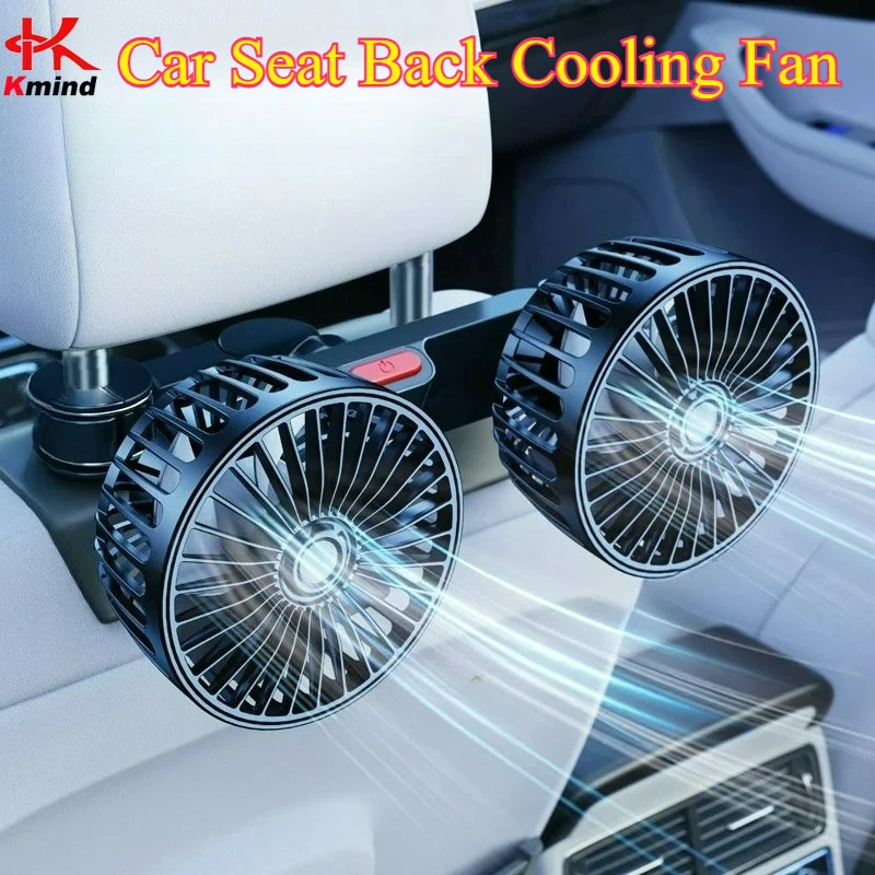 

Car Fan 3-speed Car Seat Back Cooling Fan USB Charge Dual Head Fan 360 Degree Rotation Neck Cooler for Summer Car Accessories