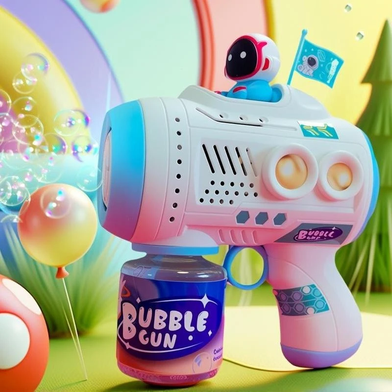 Pistolet à bulles électrique pour enfants, jouet, Machine à bulles, souffleur de savon automatique avec lumière, jouet d'extérieur, cadeau d'anniversaire pour garçons et filles