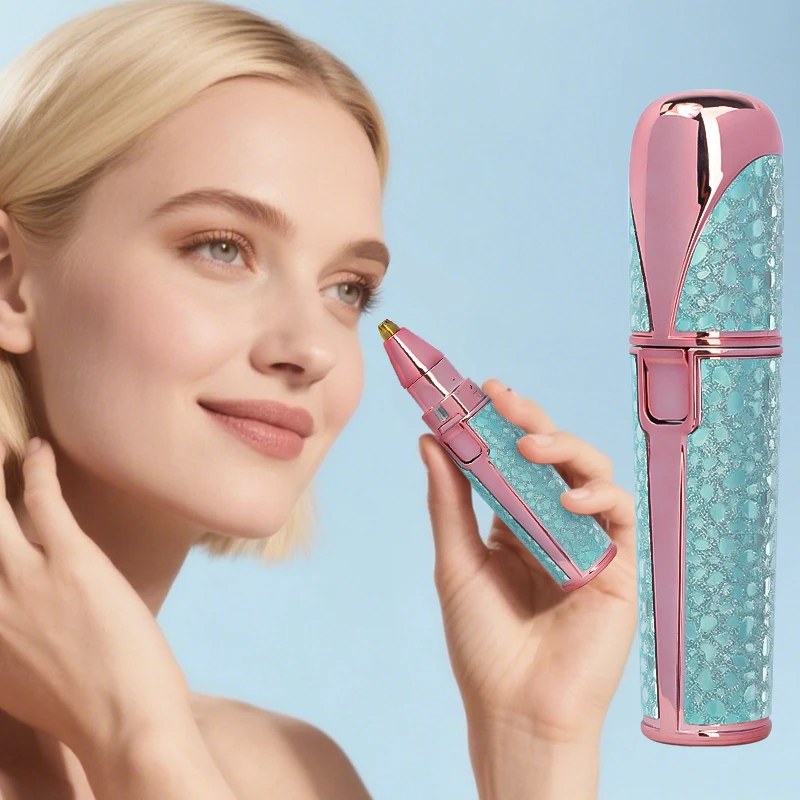 2in1電動眉毛トリマーまつげ眉毛ミニシェーバーかみそり無痛ポータブル顔の毛除去器女性用内蔵LEDライト