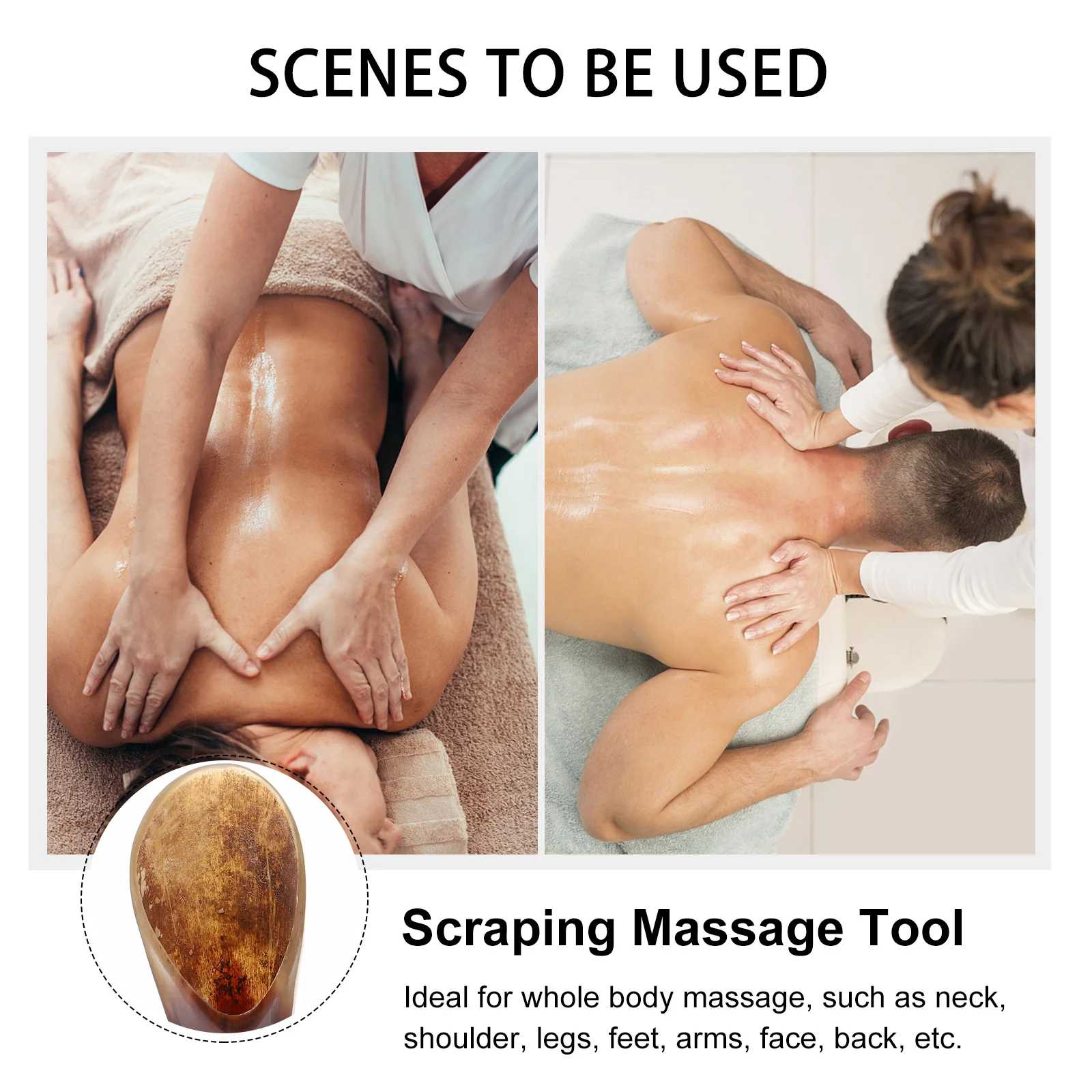 

1 шт., инструмент для скребка с рогом, натуральный бычий рог, гуаша, массажер для тела, скребковый инструмент, массажер для шеи, плеч, ног, массажер для тела