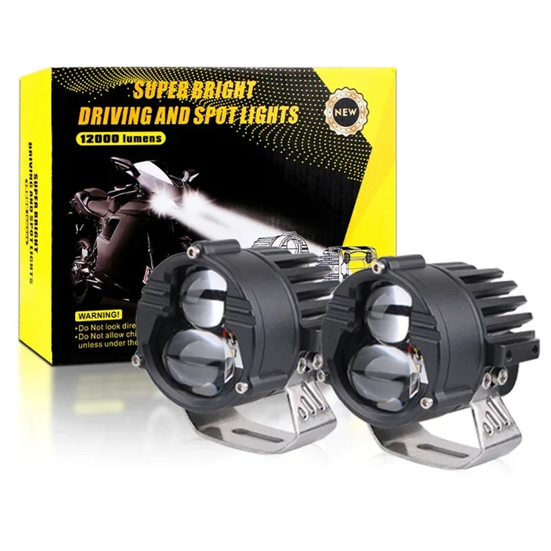 Super Bright U30 Motorcycle LED Spotlights with Bi Led Fog Light Lamp Lens and Waterproof Hi Lo Beam Headlights