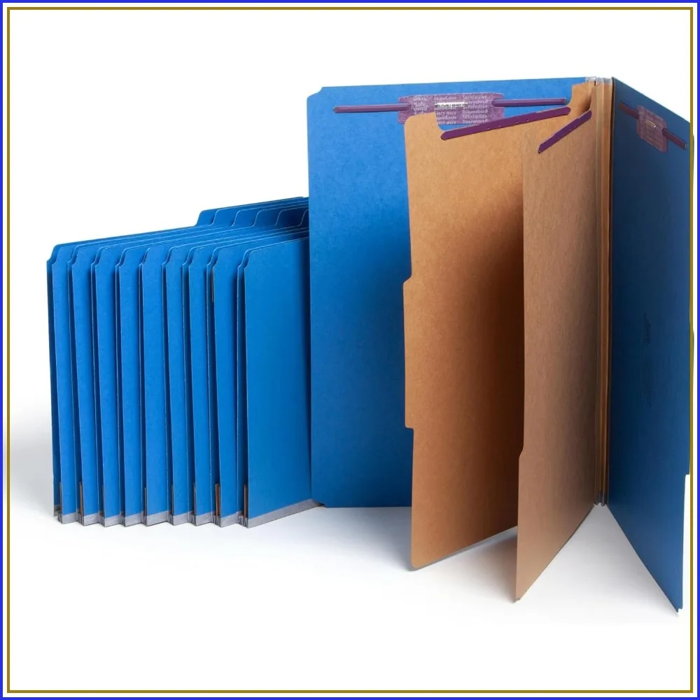 Legal Size File Folders with Safe Fasteners, 2 Dividers, 2