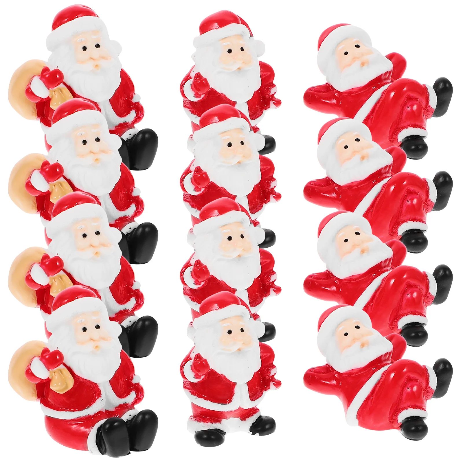 

12Pcs Christmas Santa Claus Miniatures Resin Decor Home Wall Tree Xmas Craft Decorations Christmas Ornaments Party Supplies