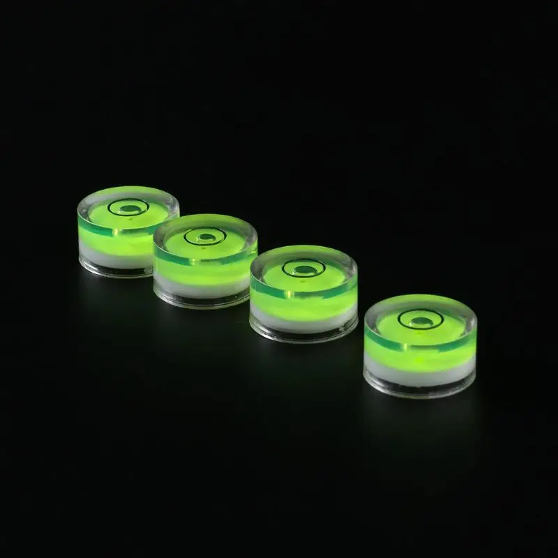 High Round Bubble Spirit Level Green Surface Leveler 4 Pcs/ pack 15x8mm for Vinyl Record Turntables