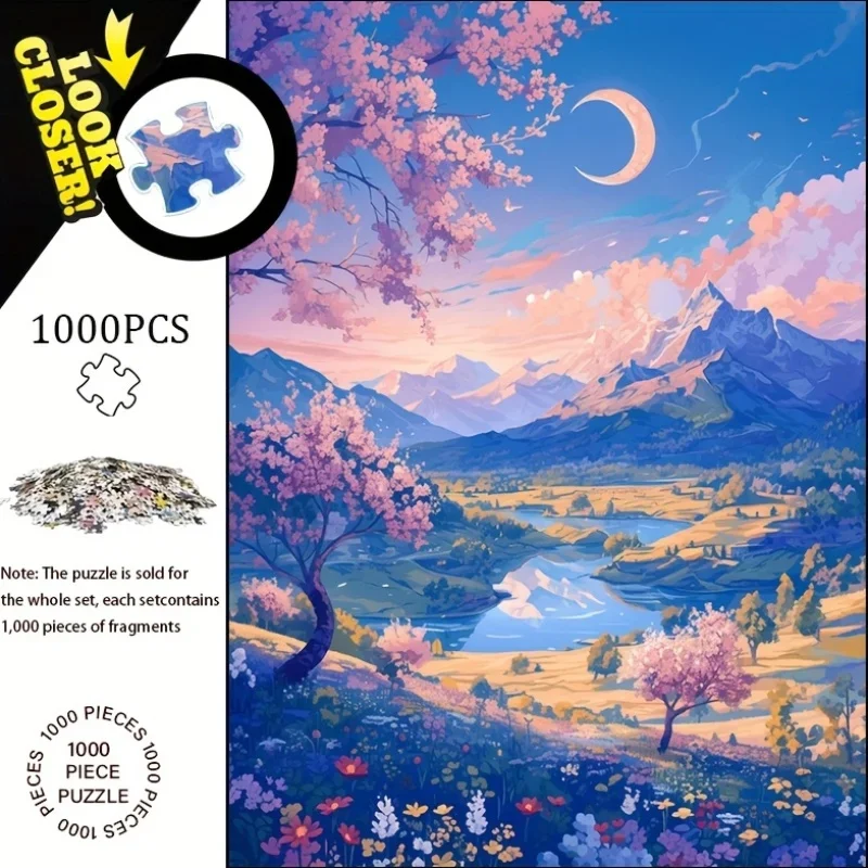 300/500/1000 Stück schöne Landschaft Puzzle Papier Puzzle herausforderndes Spiel für Erwachsene Geschenk für Familienspielzimmer Wanddekoration