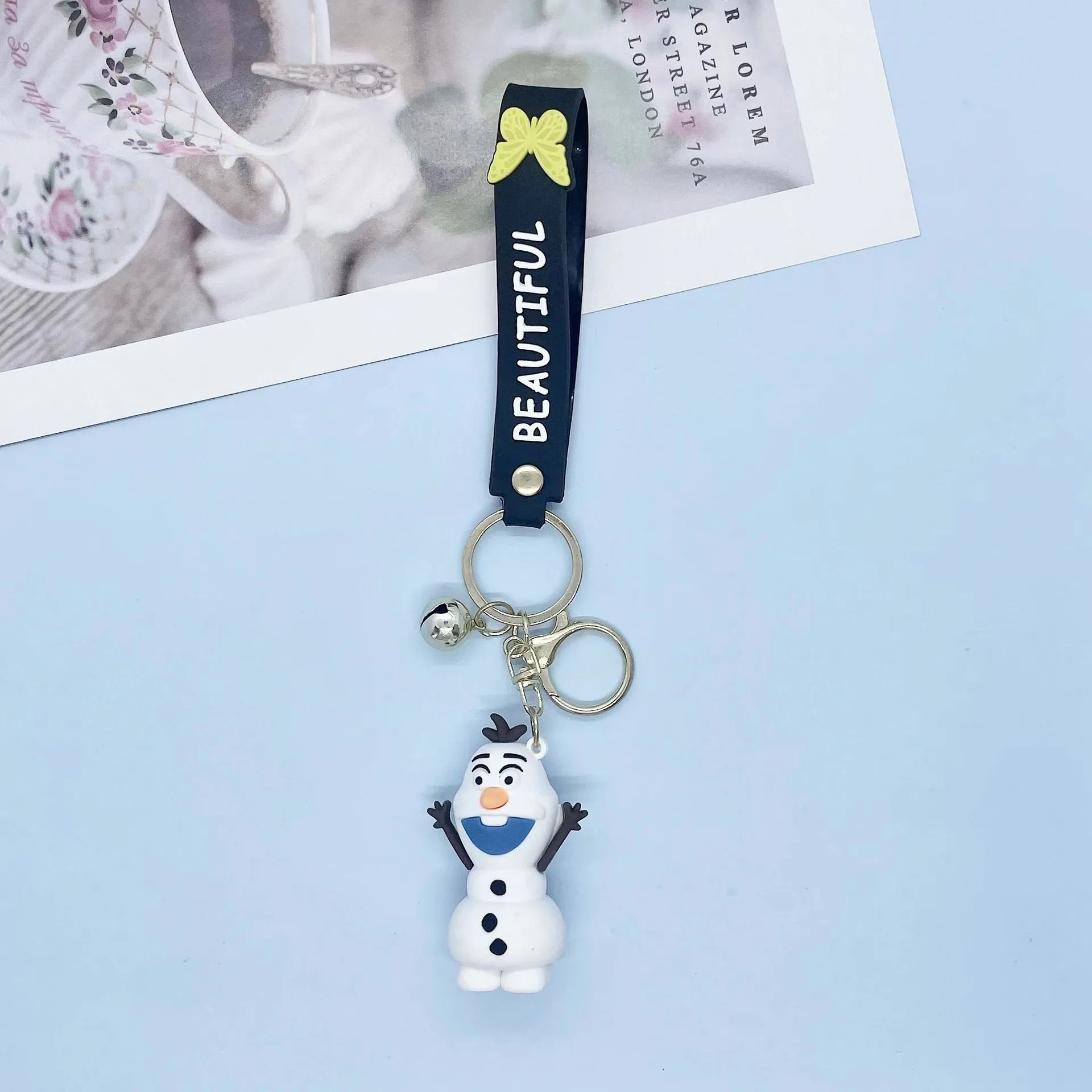 Disney Frozen Princess Elsa Anna Anime Cartoon Pendant Keychain Holder Car Keyring Mobile Phone Bag Hanging Jewelry Accessories image 4