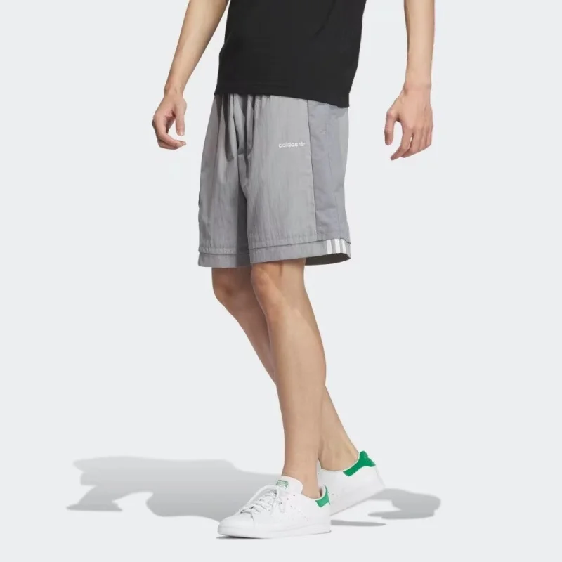 Pantalones cortos de ejercicio Adidas para hombre, altamente elásticos, frescos, a rayas, con cordón, pantalones cortos de ejercicio antiencogimiento, pantalones deportivos, verde/gris