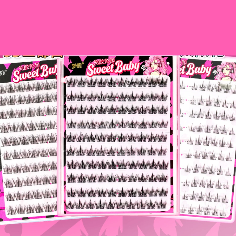 10 Rows Thick Dense False Eyelashes Large Capacity Natural Little Devil Segmented Lashes Individual Cluster Korean Eye Makeup
