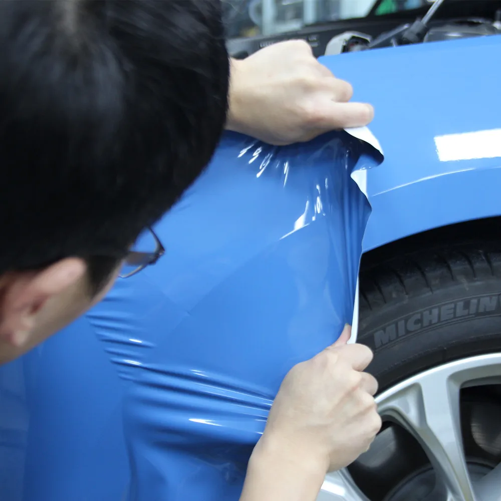 

HOHOFILM Ultra Gloss Series Blue Color Air Bubble Free 1.52x18m Ultra Gloss Car Wrap Vinyls Film Auto Full Body Wrapping Film