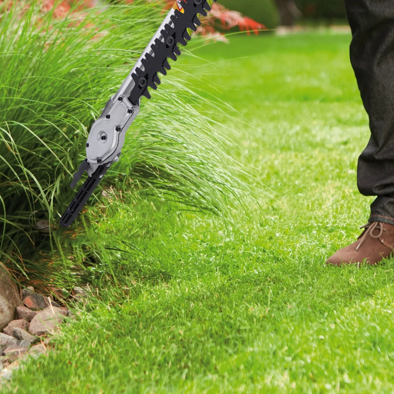 52CC 2-Stroke Gas Multi-Trimmer, 10-in-1 Weed Edger W/ 0.9Qt Tank Load Detachable Gasoline Power Lawn Aluminum Brush Cutter