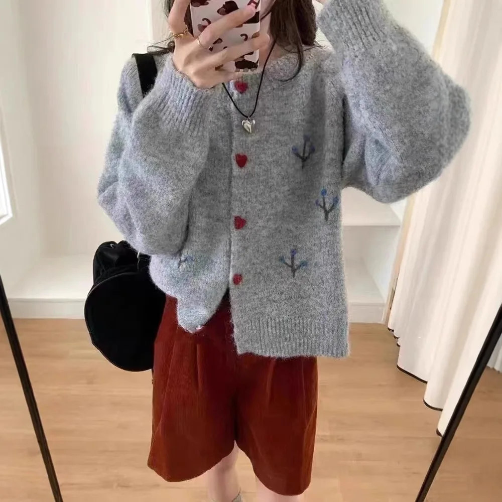 Frauen Elegante Casual Trendy Lose Breasted Langarm Einfache Gestrickte Pullover Strickjacken Herbst Winter Weibliche Kleidung Mäntel