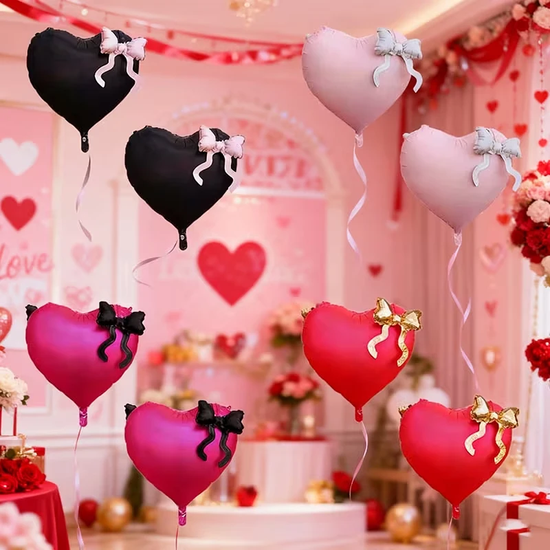 قطعتان من بالون الحب مقاس 22 بوصة مع ربطة عنق، لتزيين عيد الحب وحفلات الزفاف والذكرى السنوية وديكور الجو #1