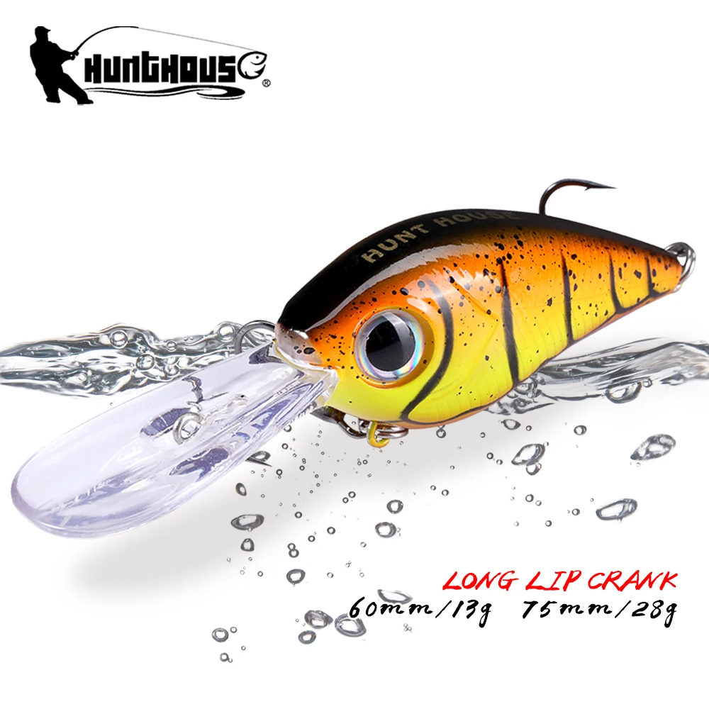 

Hunthouse Crankbait Fishing Lure Floating Hard Bait Rattling Wobblers For Trolling Minnow 60mm 75mm For Pike Trout Fish Tackle