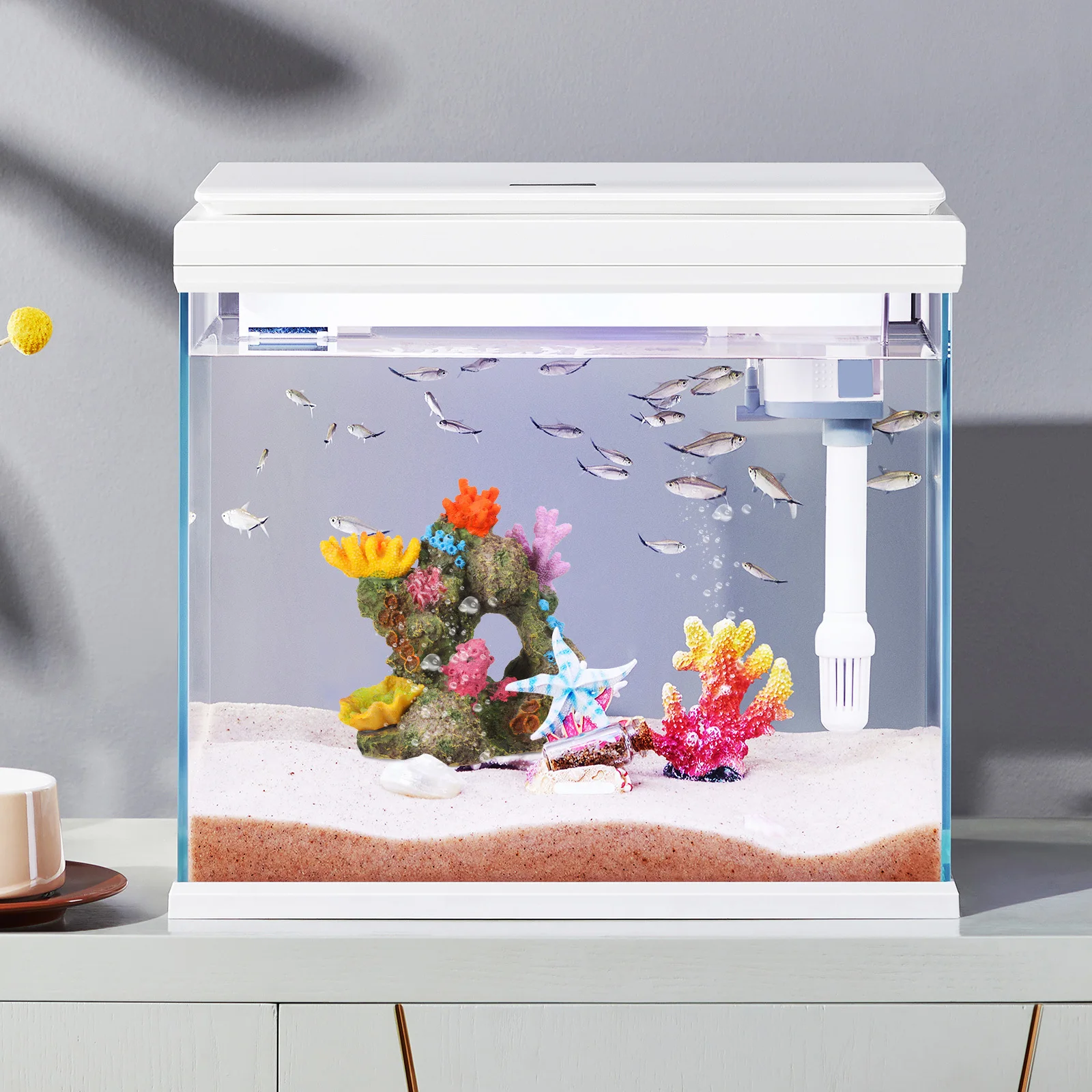 

Artificial Coral Decor For Aquarium Realistic Resin Fish Tank Landscape Bright Color Safe Simulation Reef Decoration