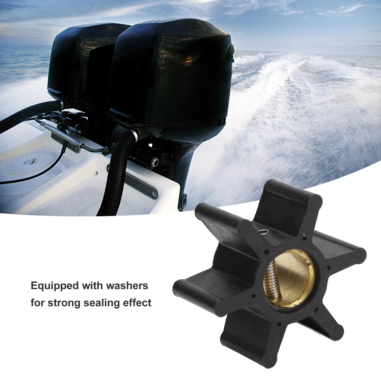 

Boat Water Pump Impeller 22405‑0001 6 Blade Boat Motor Impeller Kit with Washers Replacement for Johnson Outboard