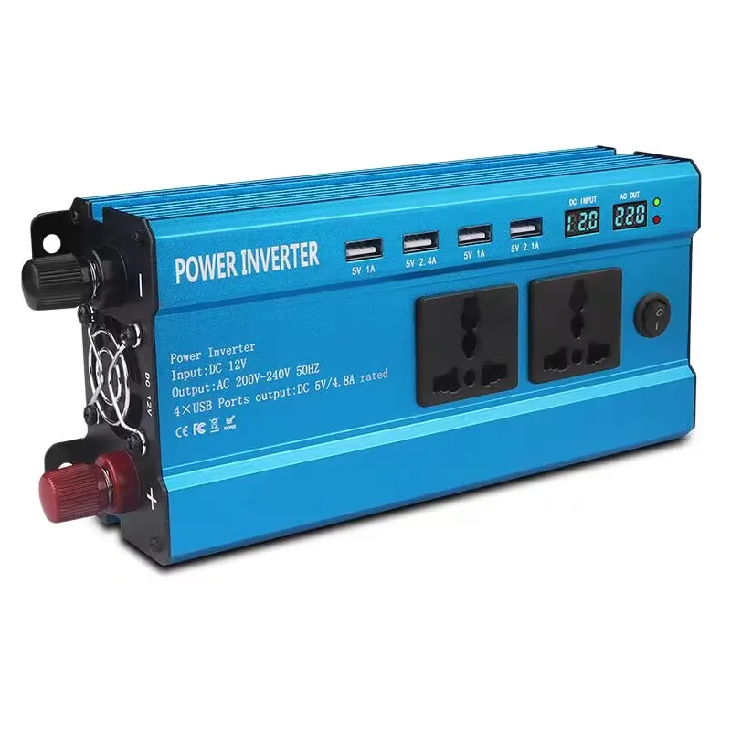 1pc 1600W DC12V/24V/48V/60V To AC220V Modified Sine Wave Power Inverter LED Display Converter Adapter Car Vehicle / Home Use