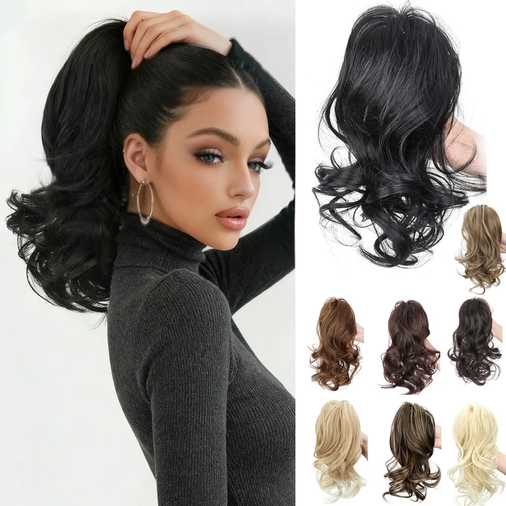Women's synthetic 12 inch ponytail claw clip curly hair clip
