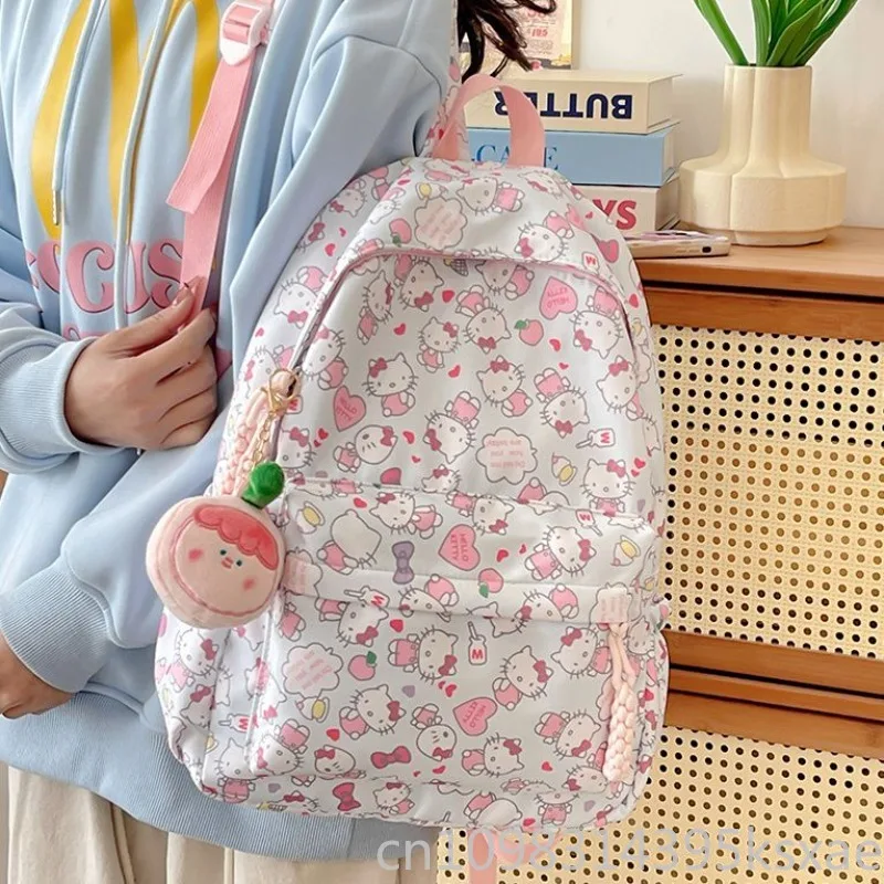 

Sanrio Hello Kitty School Backpack for Teen Girls Cute Kawaii Large Capacity Bookbag for Middle High School Student Functional