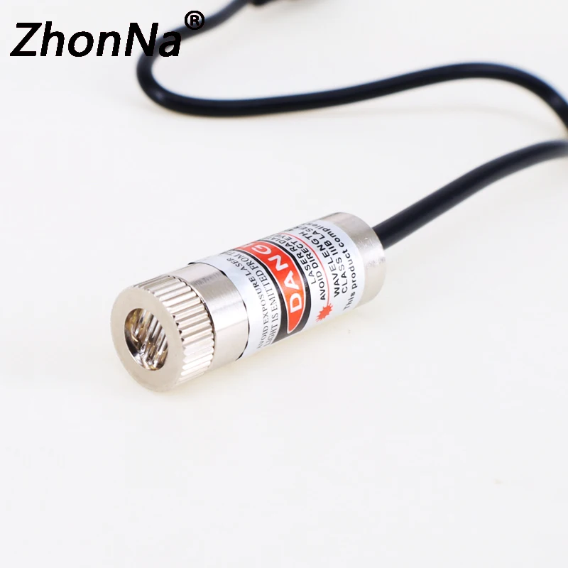 520nm green laser module - diameter 12mm, adjustable focal length, scale crosshair (including power supply) industrial grade
