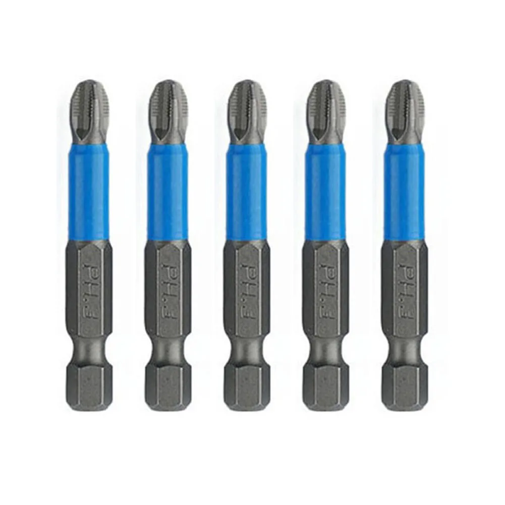 5pcs 50mm Anti Slip Screwdriver Electric Impact Bit PH1 PH2 PH3 PZ1 PZ2 PZ3 For 1/4inch Electric Hand Drill Screwdriver