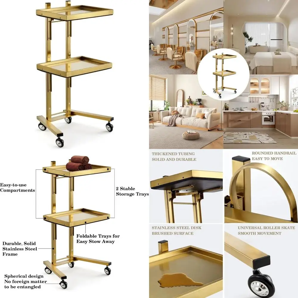 

34-дюймовая тележка из нержавеющей стали с выдвижными ящиками для хранения, для косметологов, студий и стоматологических инструментов