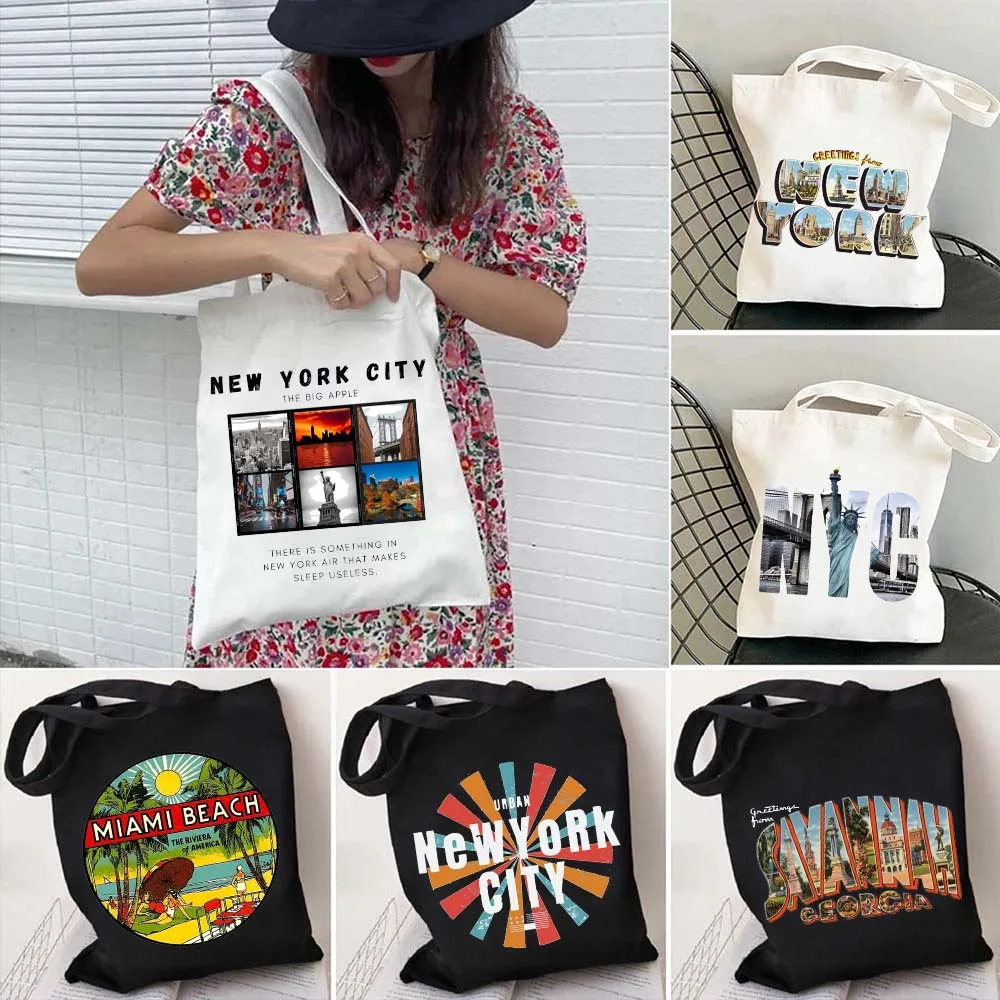 nova-york-cidade-atenas-savannah-georgia-chicago-mulheres-lona-bolsa-de-ombro-shopper-colombo-miami-praia-nyc-letras-bolsas