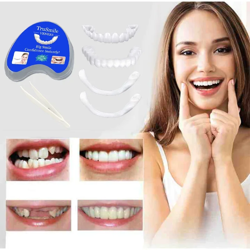 New Dentures Simulation Teeth Model Cover Teeth Gap Teeth Artifact Temporary Brace Tooth Sticker Set Whitening Denture Care Hot