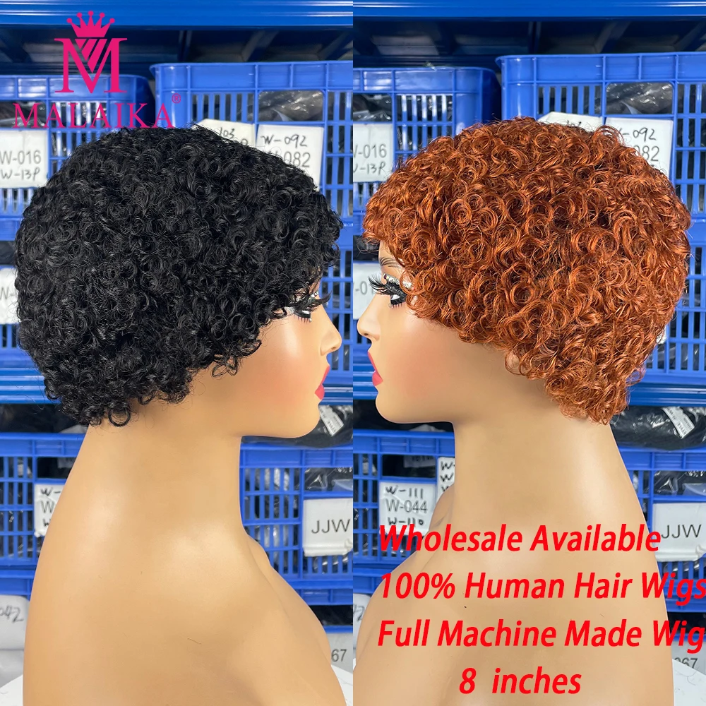 Wholesale Available Short Curly Wigs Pixie Cut Wigs 100% Human Hair Wigs Chioma Trendy Full Machine Made Wig