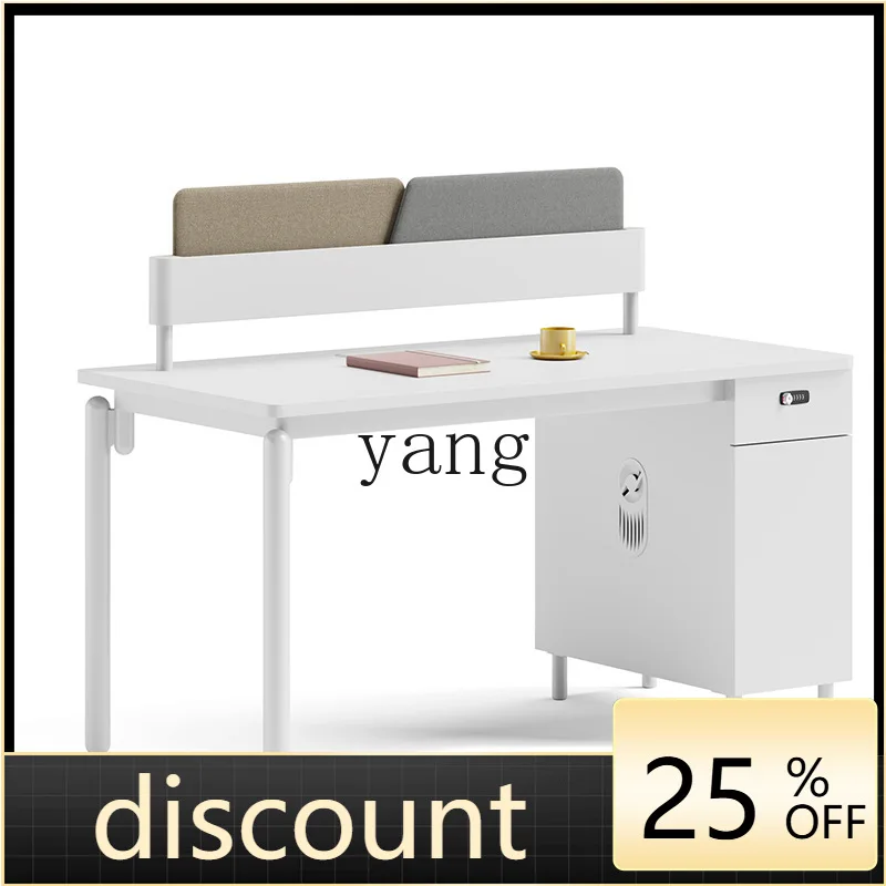 LMM Modern Simple White Office Furniture Desk Modular Single Desk