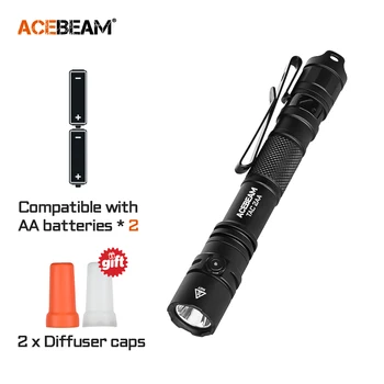 ACEBEAM TAC 2AA EDC Flashlight Rechargeable Wide Voltage(1.2-4.8V) LED Torch With Self Defense Strobe Mode Flashlights Camping 1
