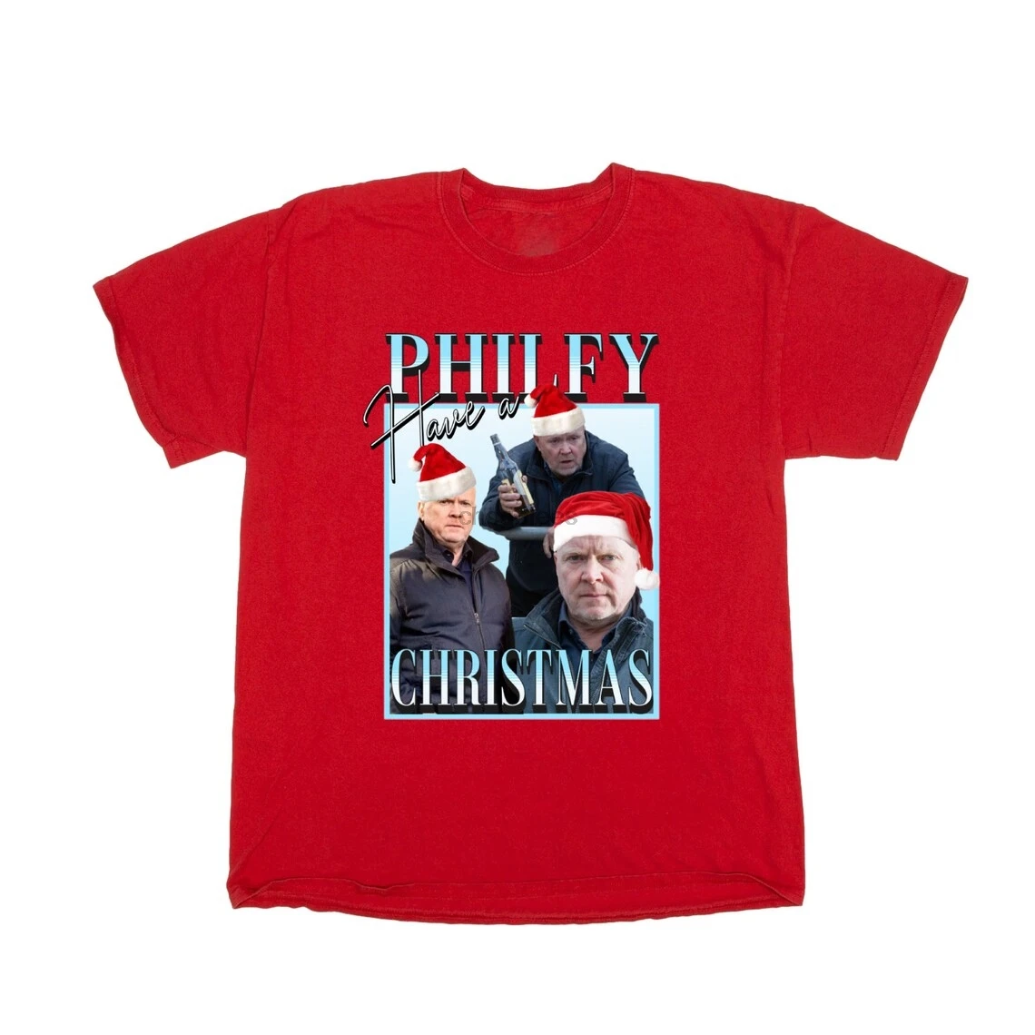 Phil Mitchell Chrismas T-Shirt Merry Christmas You Philfy Animals Eastenders Christmas Homage Tee Retro Vintage 90s Tv Show