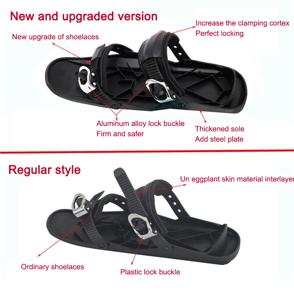 Mini pattini da sci corti Mini pattini corti da sci da pattinaggio Scarpa corta portatile Skiboard Snowblade per neve Inverno Sport all'aria aperta