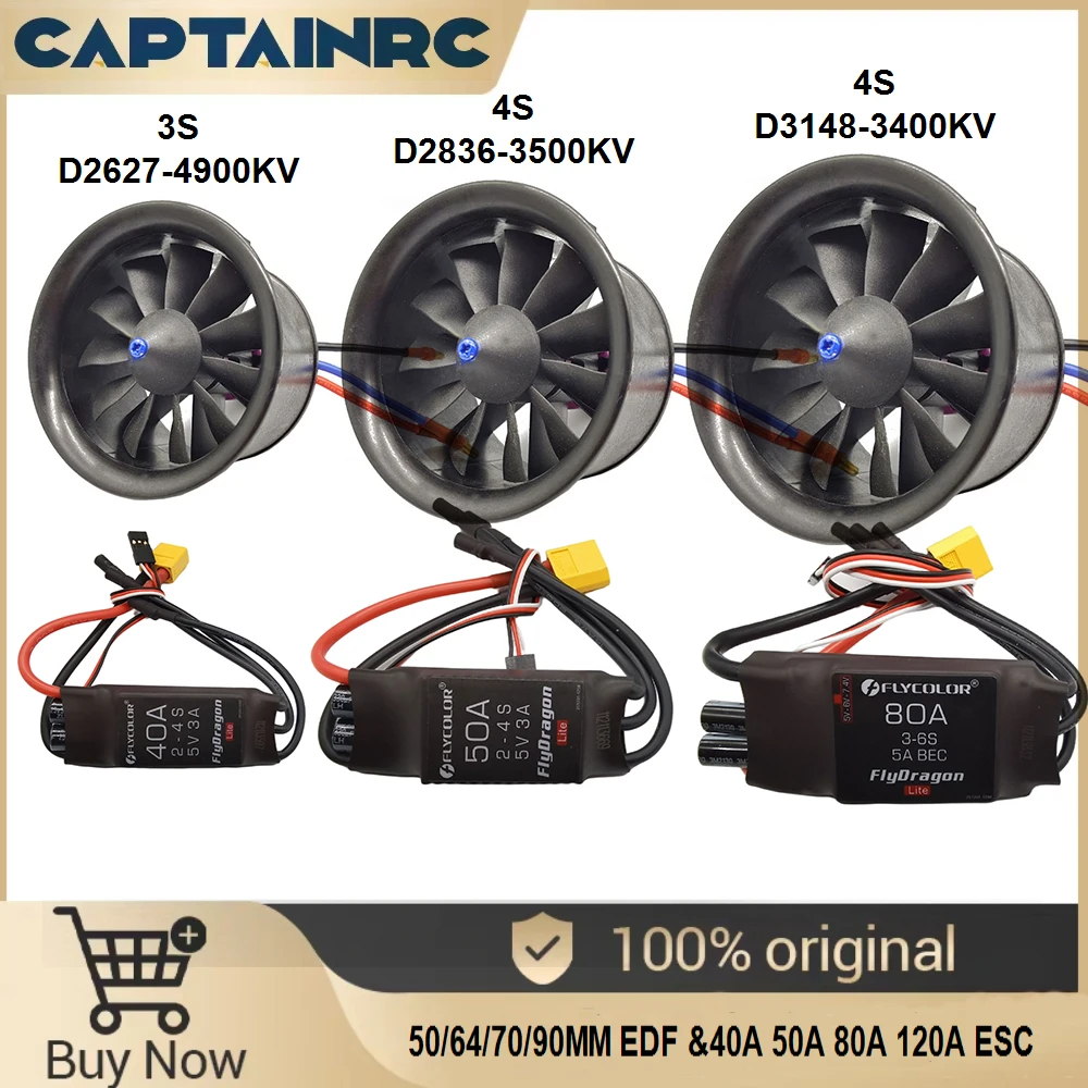 

Бесщеточный двигатель EDF 50/64/70/90 мм для радиоуправляемых самолетов, 3S-6S, 40A 50A 80A 120A ESC, запчасти для реактивных самолетов EDF