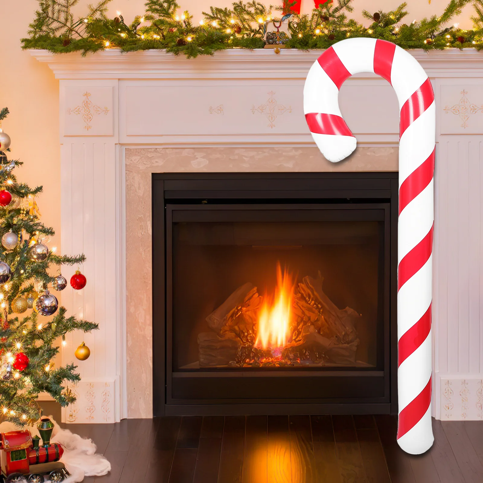 

Giant Inflatable Christmas Candy Cane Large Outdoor Holiday Decoration Blow Up Balloons For Party Pool Events Xmas Decor