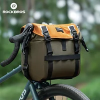 ROCKBROS Bolsa frontal para bicicleta, bolso de hombro portátil impermeable, versátil para múltiples escenarios, bolsa para manillar expandible de 24L