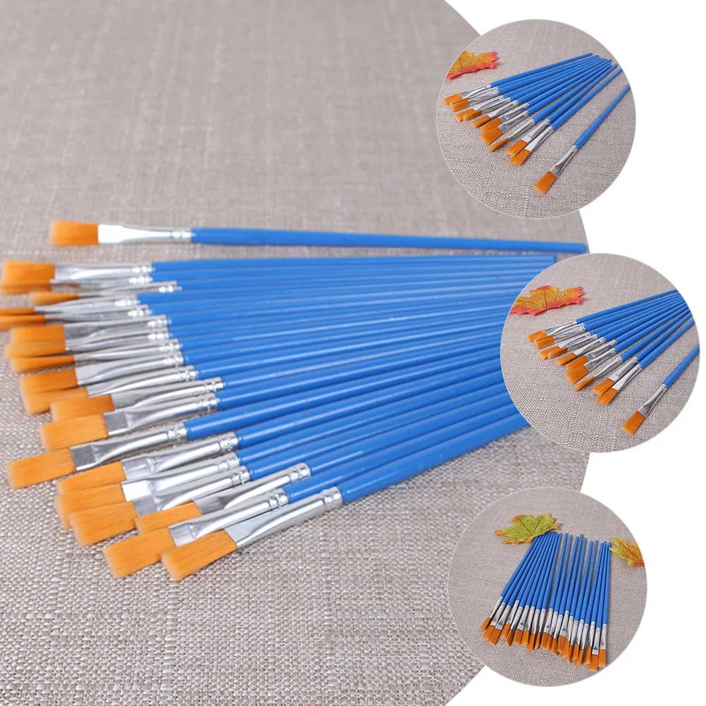 

30pcs Watercolor Paintbrushes Oil Brush Art Painting Tools Set For Kids Students Nail Face Body Painting Nylon Easy Clean