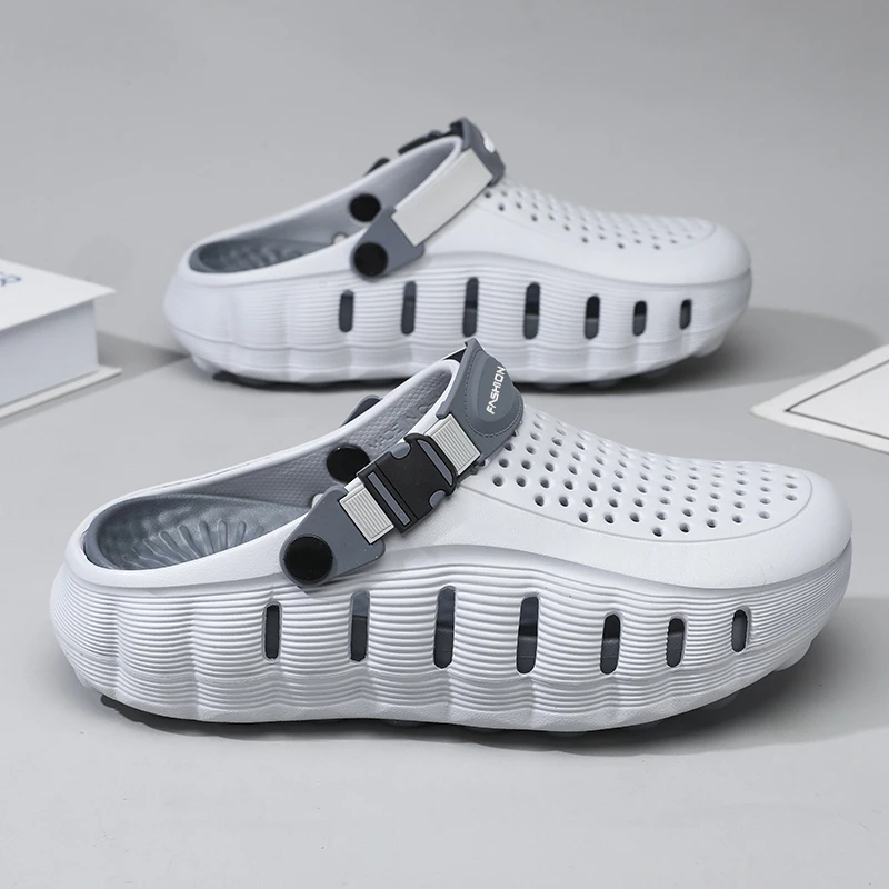 

Новые летние уличные шлепанцы унисекс с толстой подошвой, модные сандалии для пар, изготовленные методом литья под давлением