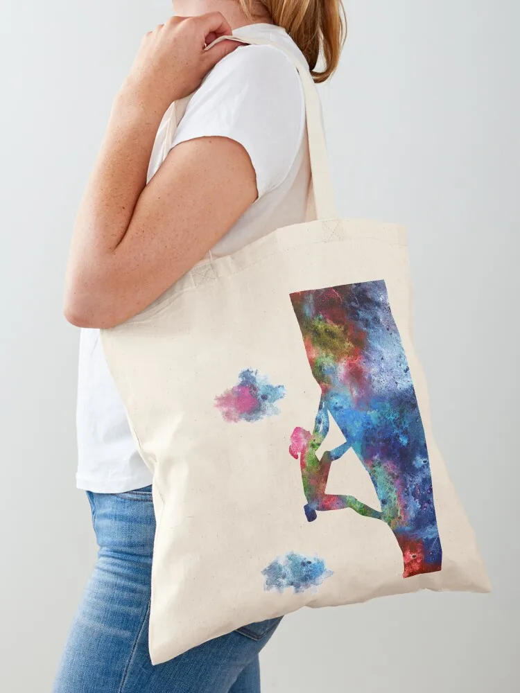 Rock climbing extreme sport woman, climbing woman, climber Tote Bag canvas bags Big bag Customizable tote bag