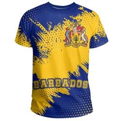 Barbados Flag Graphic T-Shirt For Men Clothes 3D Printed Outdoor Sportswear Tee Shirts Round Neck Short Sleeves Casual T Shirt