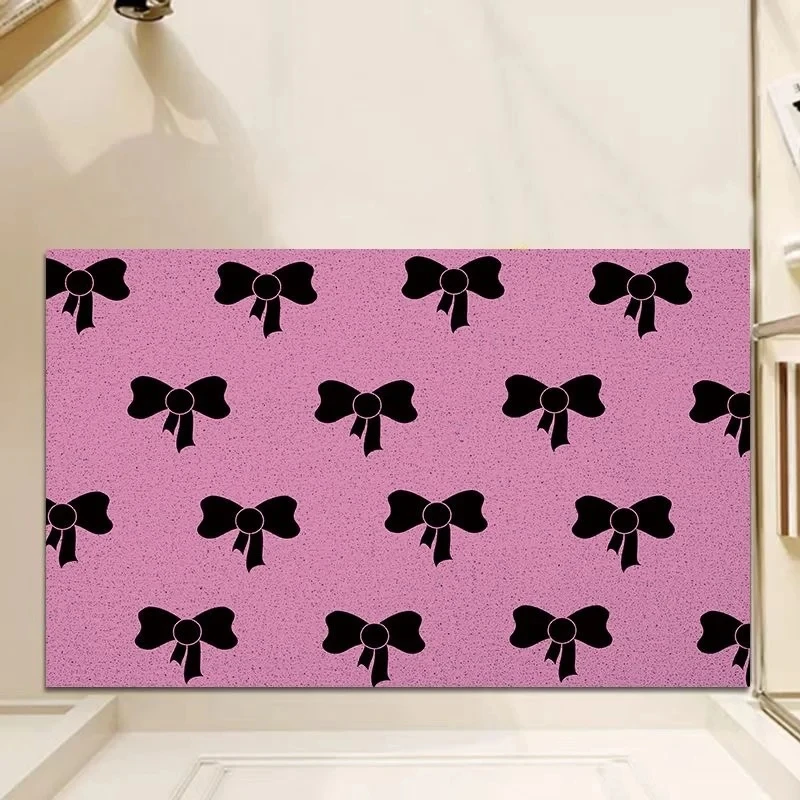 Schwarz-rosa bogenförmige Eingangsmatte, fortschrittliche, einfache Mädchen-Schlafzimmer-Dekoration, Badezimmer, Küche, Wohnzimmer, rutschfeste Matte
