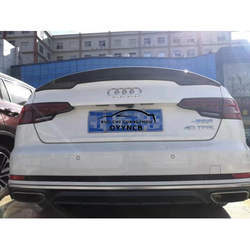 Spoiler Trunk Wing Car tuning accessories 2019+ For AUDI A4 S4 RS4 B9 Sedan Carbon fiber FRP glossy black Rear