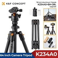 Trípode de cámara K & F Concept de 64 pulgadas con cabezal de bola para teléfono móvil Vlog en vivo carga de 8kg K234A0 + BH-28L trípodes DSLR ligeros para exteriores
